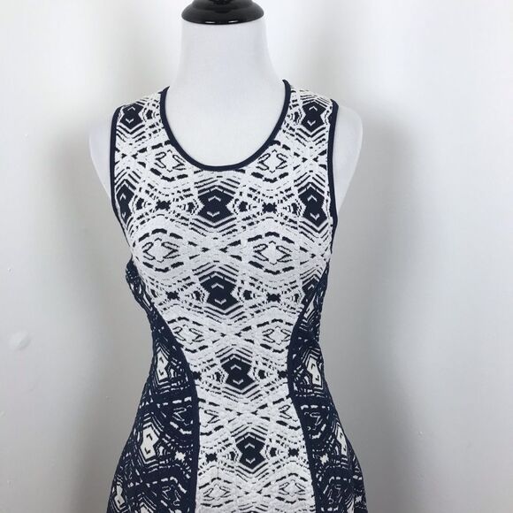 Parker naima dress in navy fit and flare boho‎ print - Picture 3 of 6